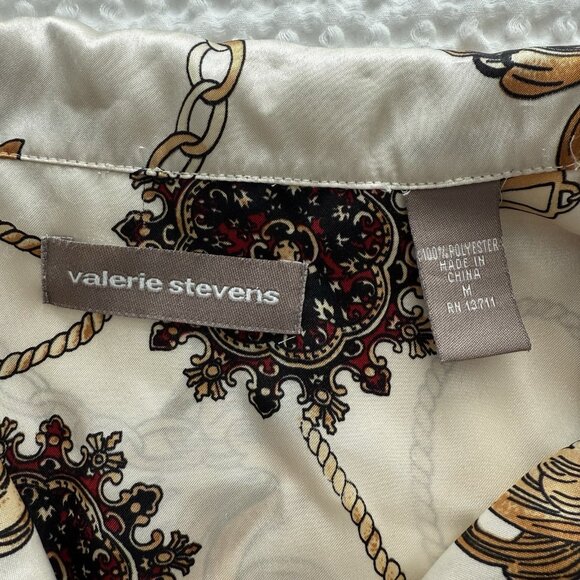 Valerie Stevens Satin Long Sleeve Button Up Size Medium Equestrian Bit & Bridle - Picture 7 of 8